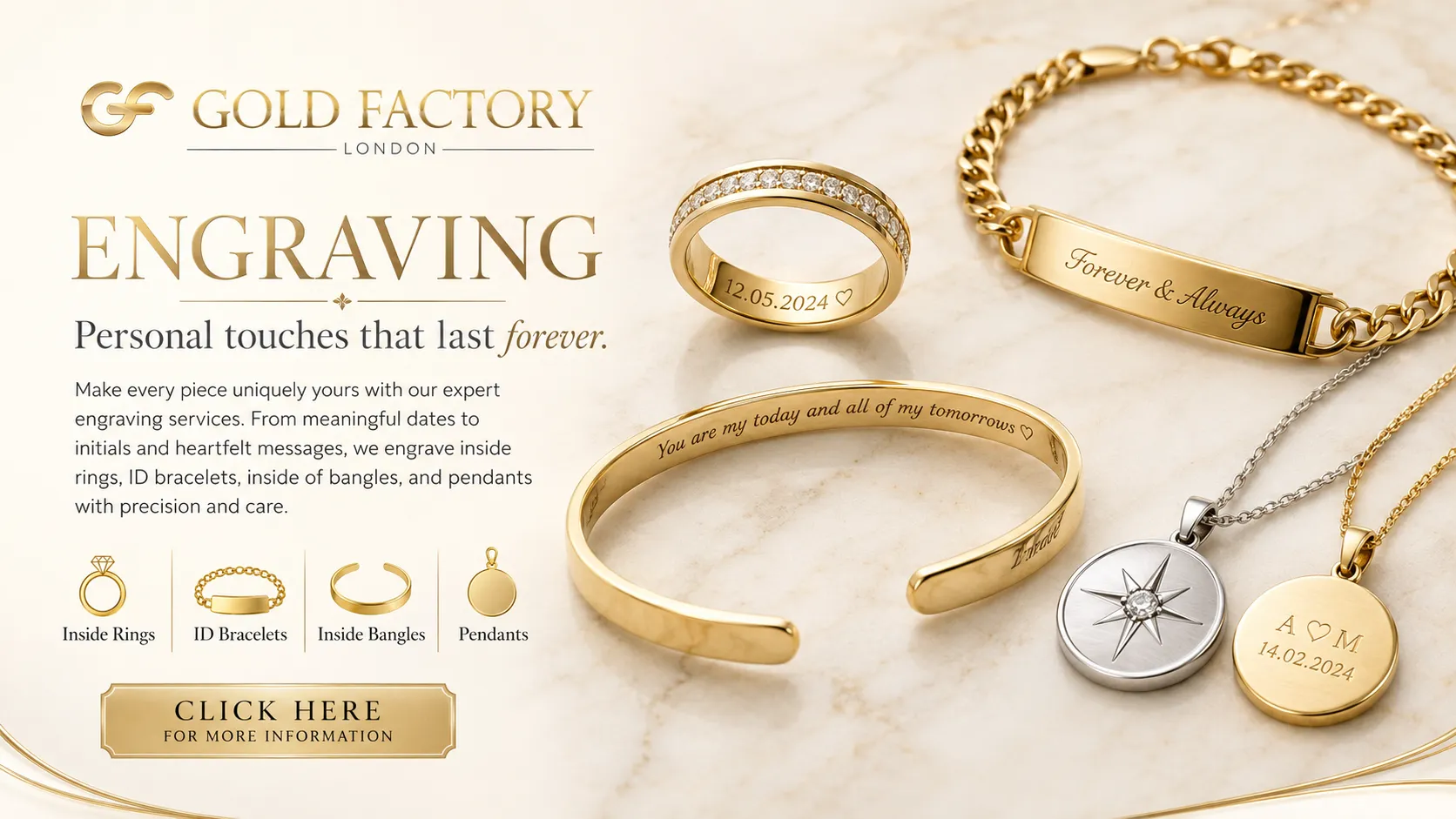 Jewellery engraving at Gold Factory