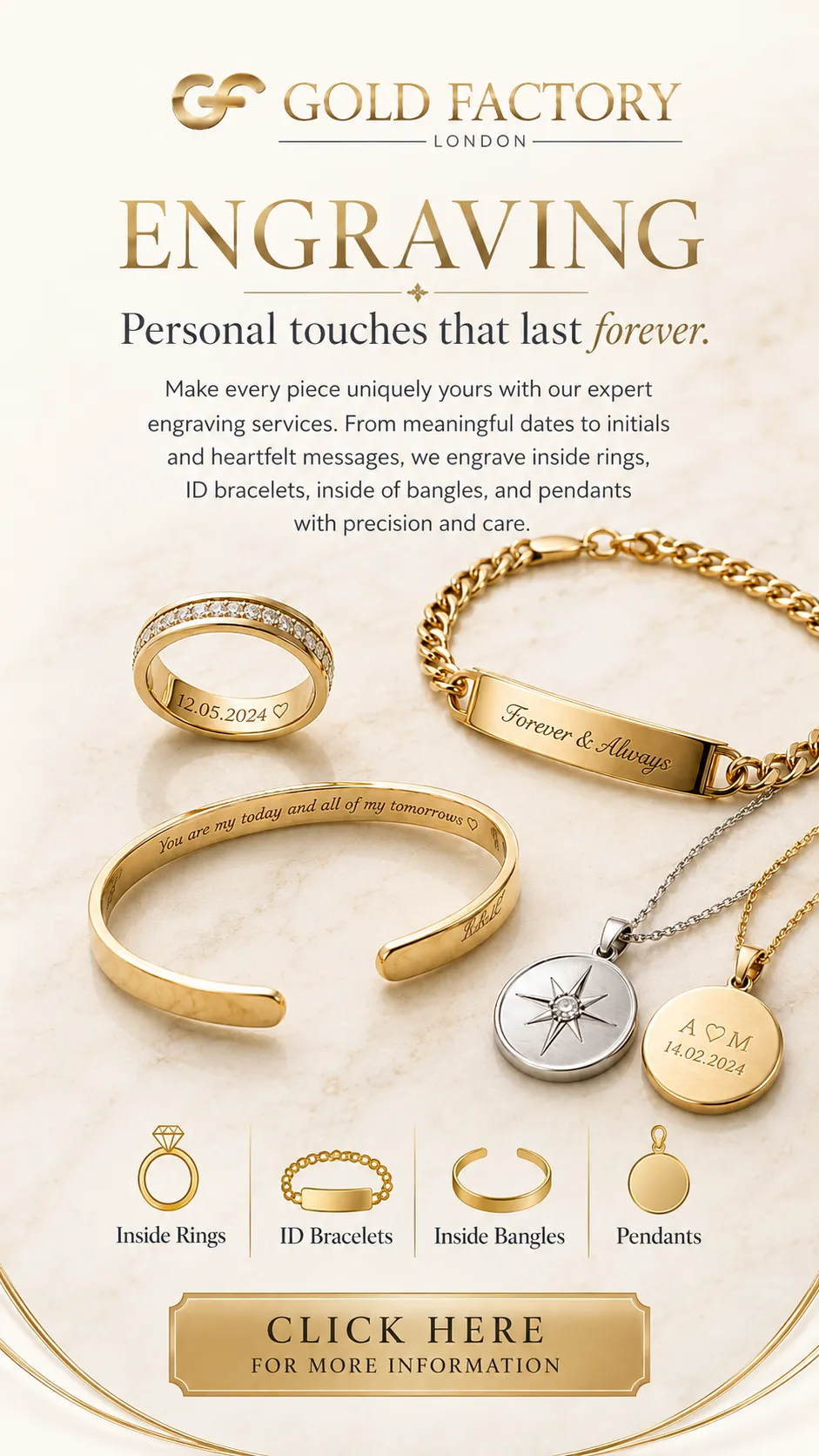 Jewellery engraving at Gold Factory