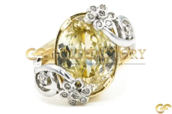 Oval CZ Italian Ring