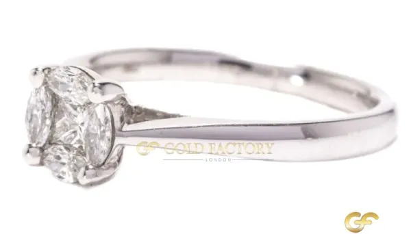 White Gold Diamond Cluster Ring