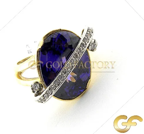 Cocktail Ring with Purple CZ stone