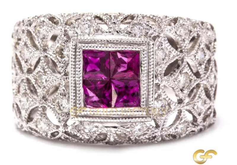 White Gold, Ruby and Diamond Ring
