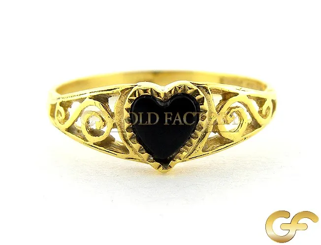 Ladies Onyx Heart Ring