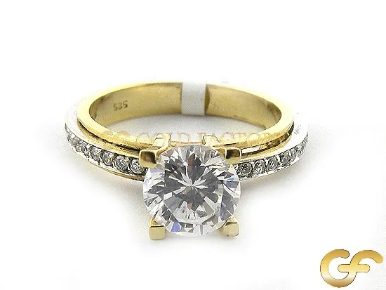 Italian CZ Solitaire Ring