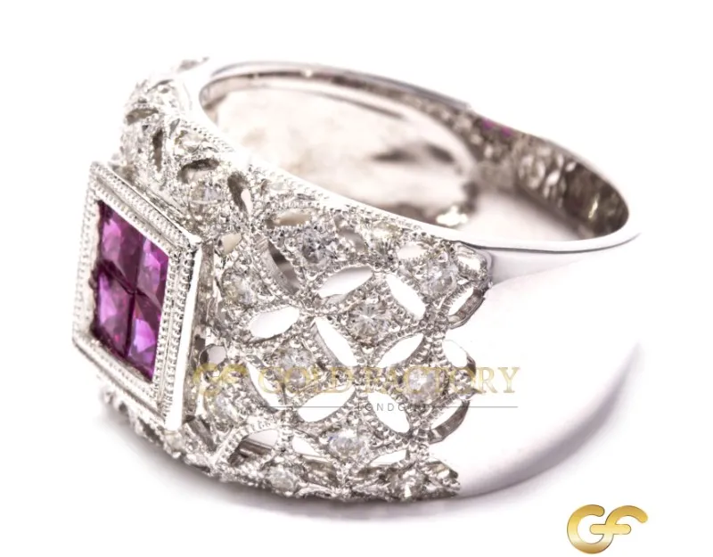White Gold, Ruby and Diamond Ring