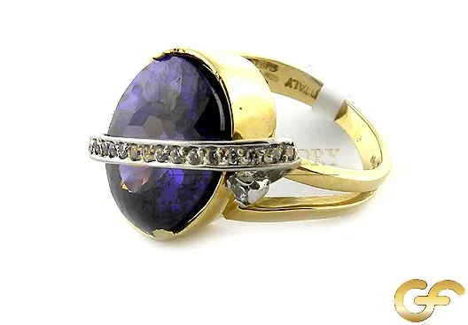 Cocktail Ring with Purple CZ stone