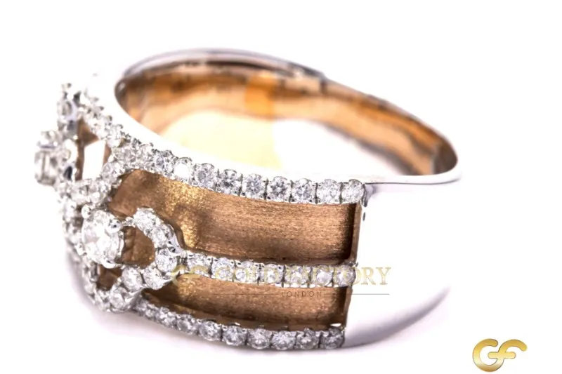 18ct Diamond Rose and White Gold Ring (18ct)