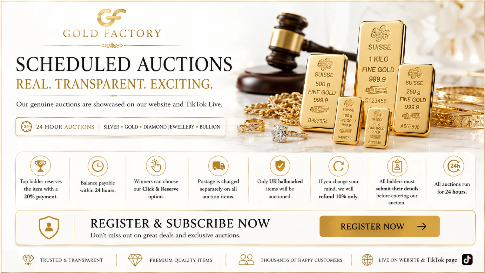 Gold Factory scheduled auctions