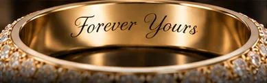 Gold band engraved Forever Yours