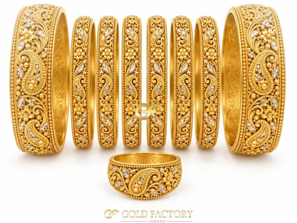 22ct Gold Jewellery Rhodium & Stone Set