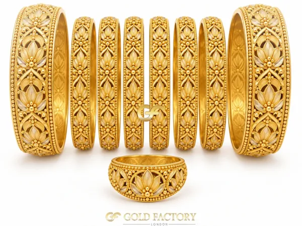 22ct Gold Jewellery Rhodium & Stone Set