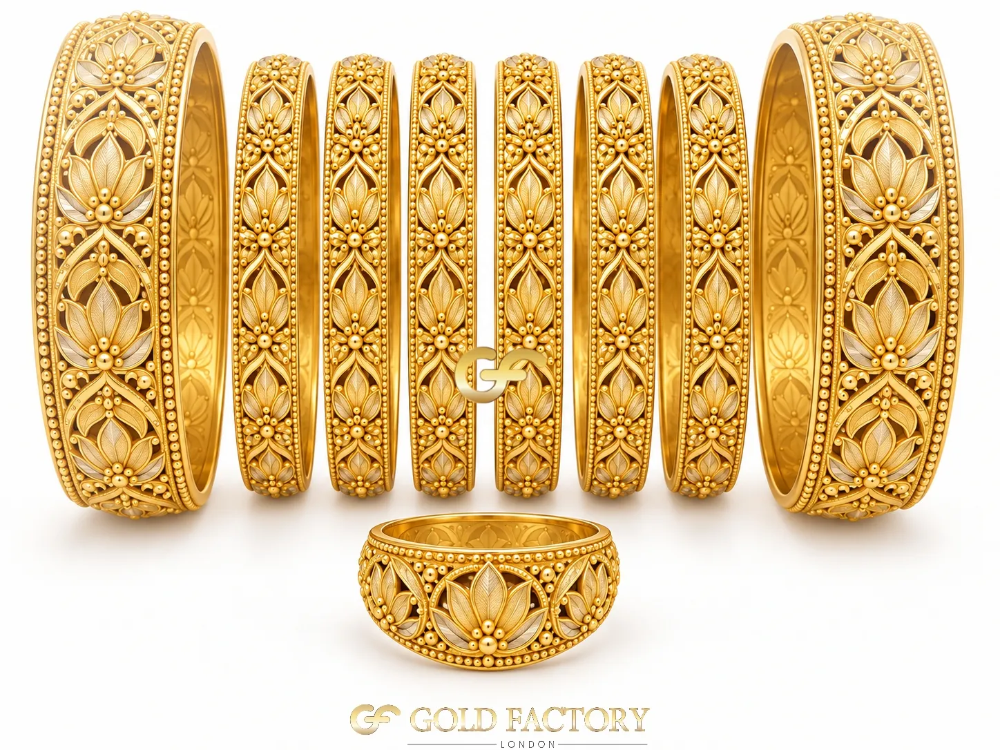 22ct Gold Jewellery Rhodium & Stone Set 22ct Gold Jewellery Rhodium & Stone Set