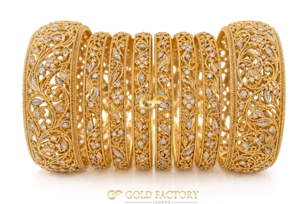 22ct Gold Jewellery Rhodium & Stone Set