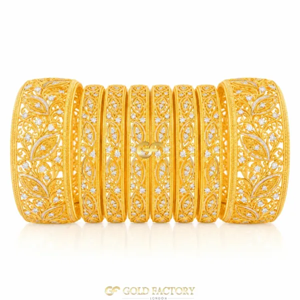 22ct Gold Jewellery Rhodium & Stone Set