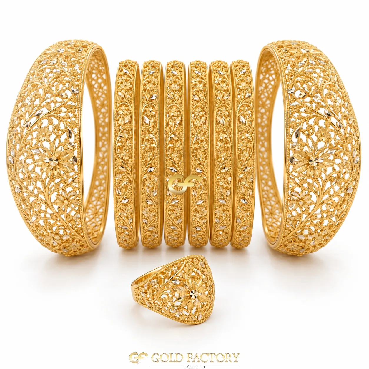 22ct Gold Jewellery Rhodium & Stone Set 22ct Gold Jewellery Rhodium & Stone Set