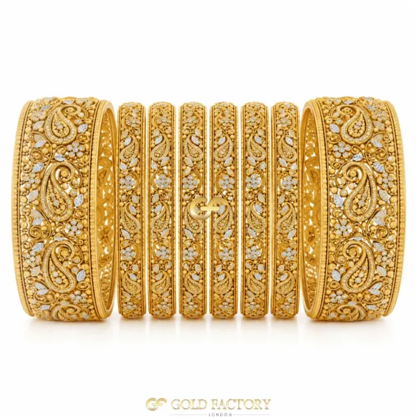 22ct Gold Jewellery Rhodium & Stone Set