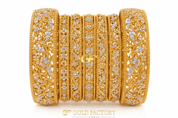 22ct Gold Jewellery Rhodium & Stone Set