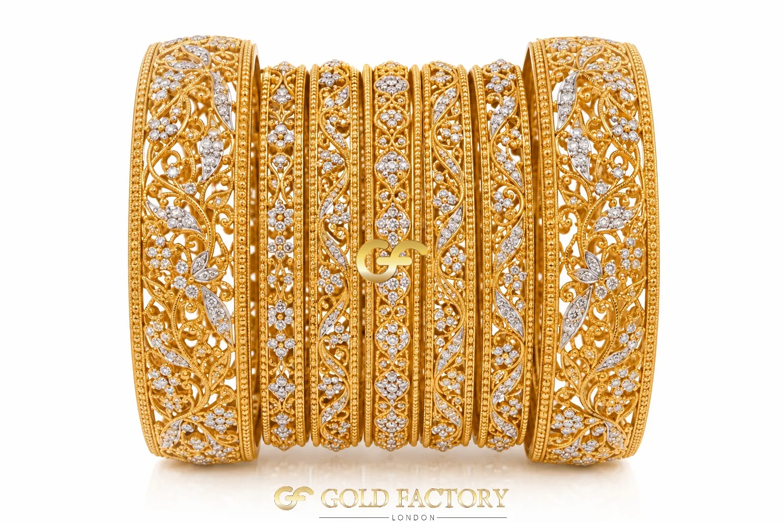22ct Gold Jewellery Rhodium & Stone Set 22ct Gold Jewellery Rhodium & Stone Set