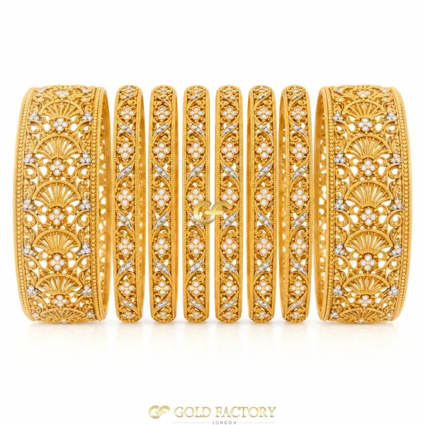 22ct Gold Jewellery Rhodium & Stone Set