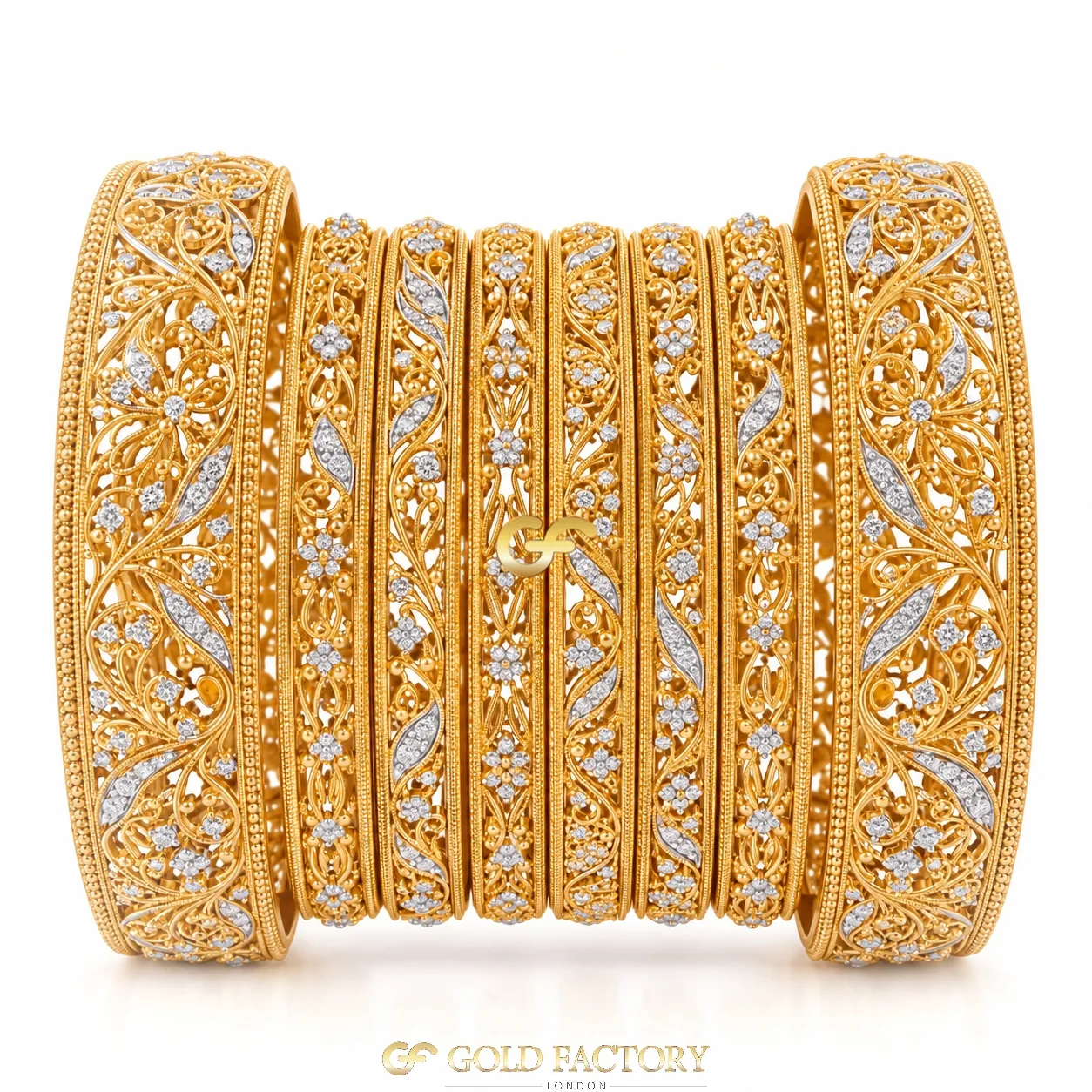 22ct Gold Jewellery Rhodium & Stone Set 22ct Gold Jewellery Rhodium & Stone Set