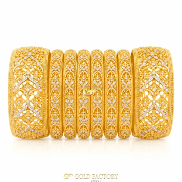 22ct Gold Jewellery Rhodium & Stone Set