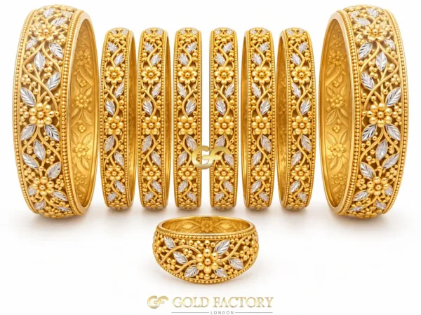 22ct Gold Jewellery Rhodium & Stone Set