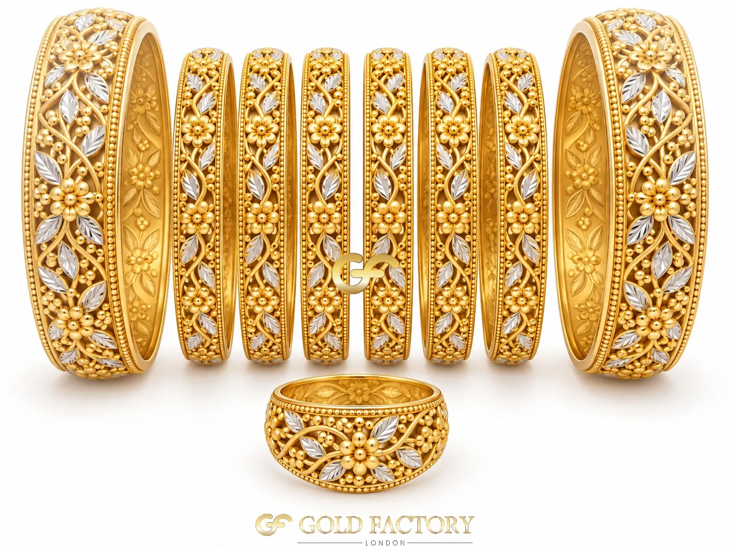 22ct Gold Jewellery Rhodium & Stone Set 22ct Gold Jewellery Rhodium & Stone Set