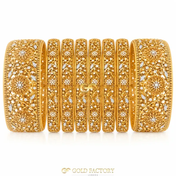 22ct Gold Jewellery Rhodium & Stone Set