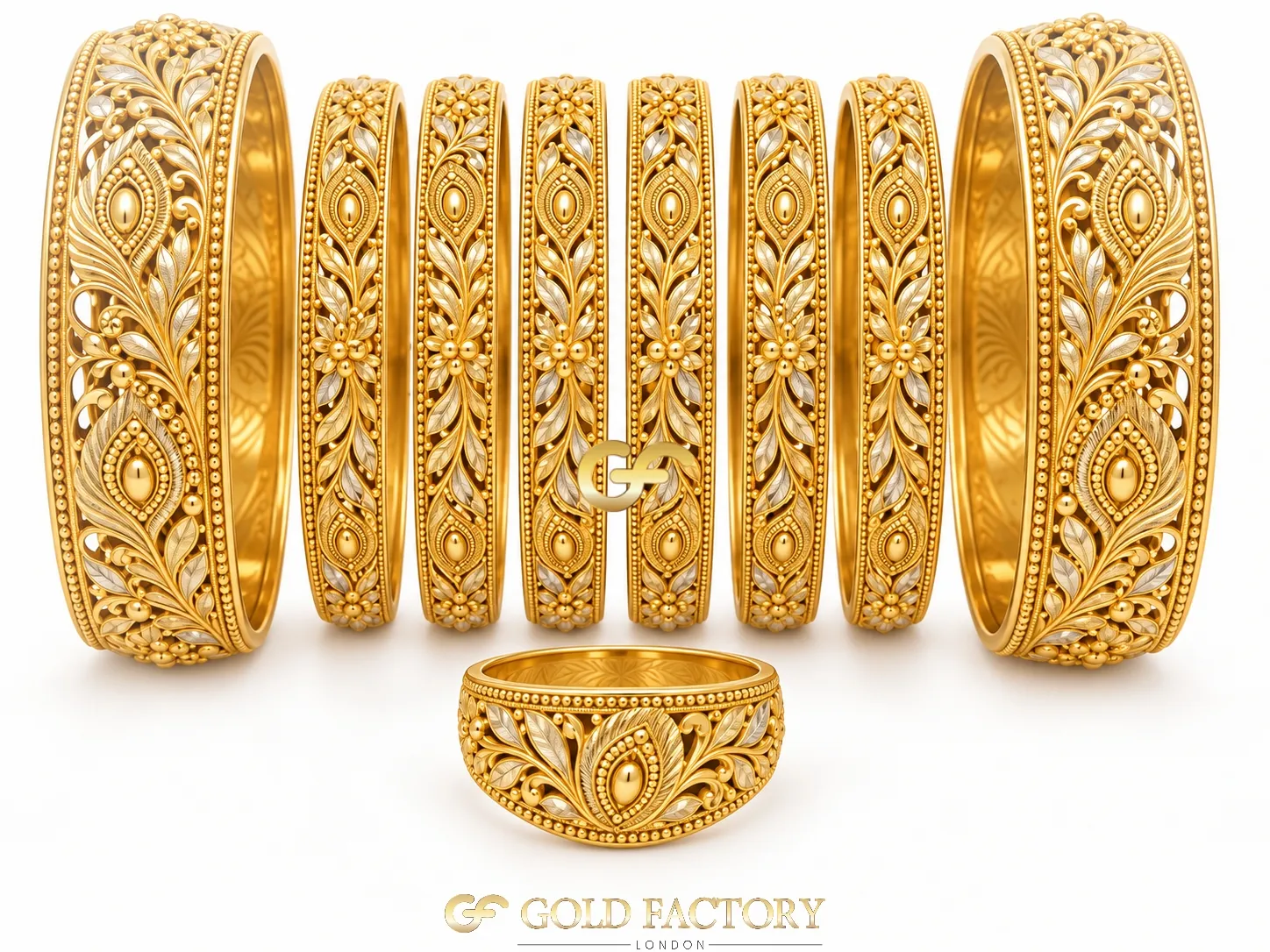 22ct Gold Jewellery Rhodium & Stone Set 22ct Gold Jewellery Rhodium & Stone Set