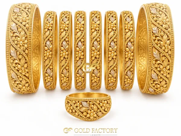 22ct Gold Jewellery Rhodium & Stone Set