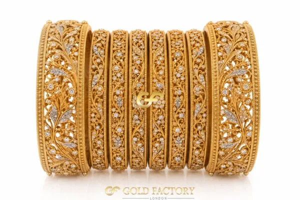 22ct Gold Jewellery Rhodium & Stone Set