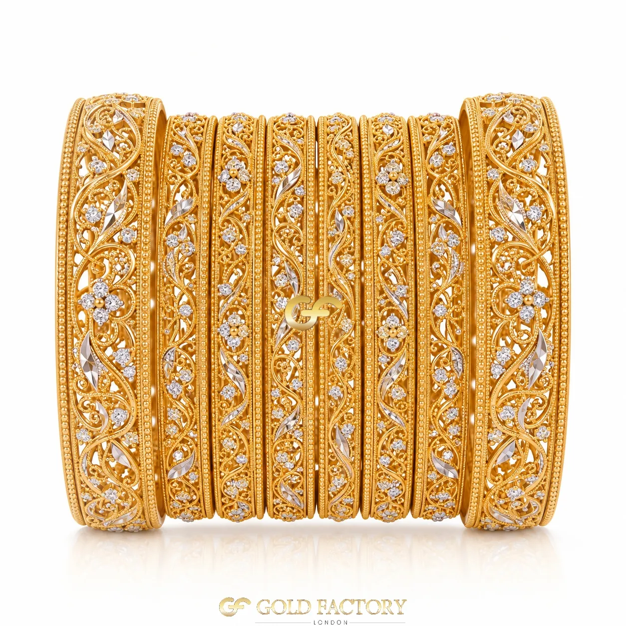 22ct Gold Jewellery Rhodium & Stone Set 22ct Gold Jewellery Rhodium & Stone Set
