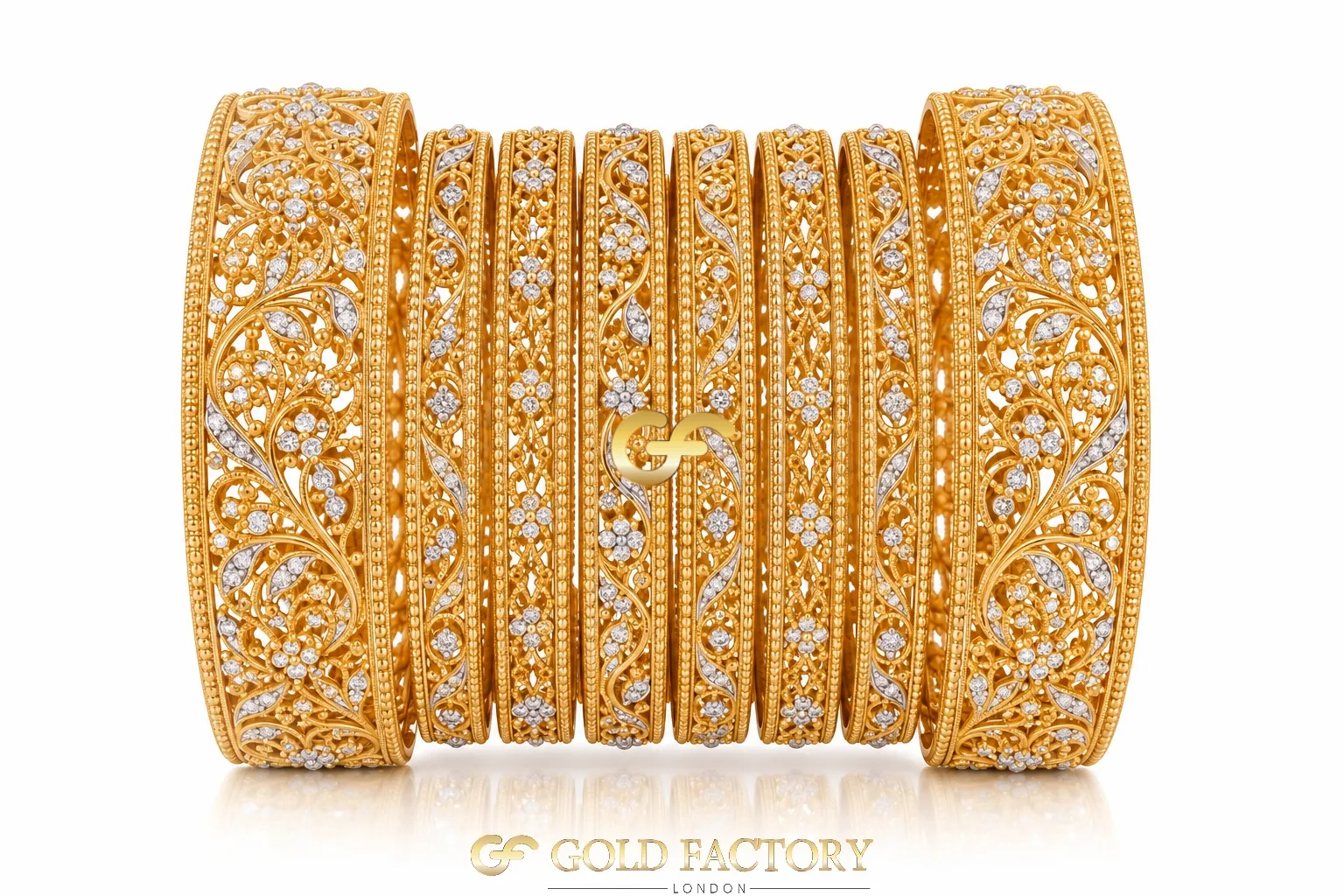 22ct Gold Jewellery Rhodium & Stone Set 22ct Gold Jewellery Rhodium & Stone Set