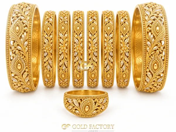22ct Gold Jewellery Rhodium & Stone Set
