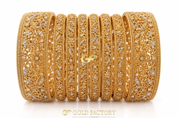 22ct Gold Jewellery Rhodium & Stone Set