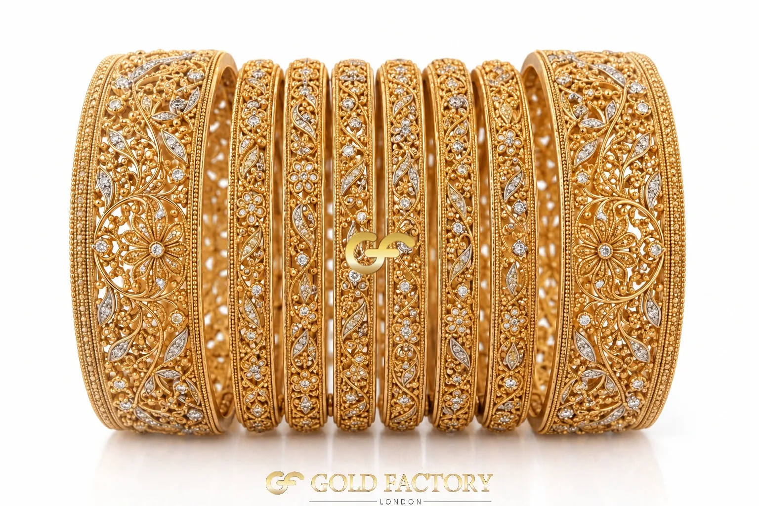 22ct Gold Jewellery Rhodium & Stone Set 22ct Gold Jewellery Rhodium & Stone Set