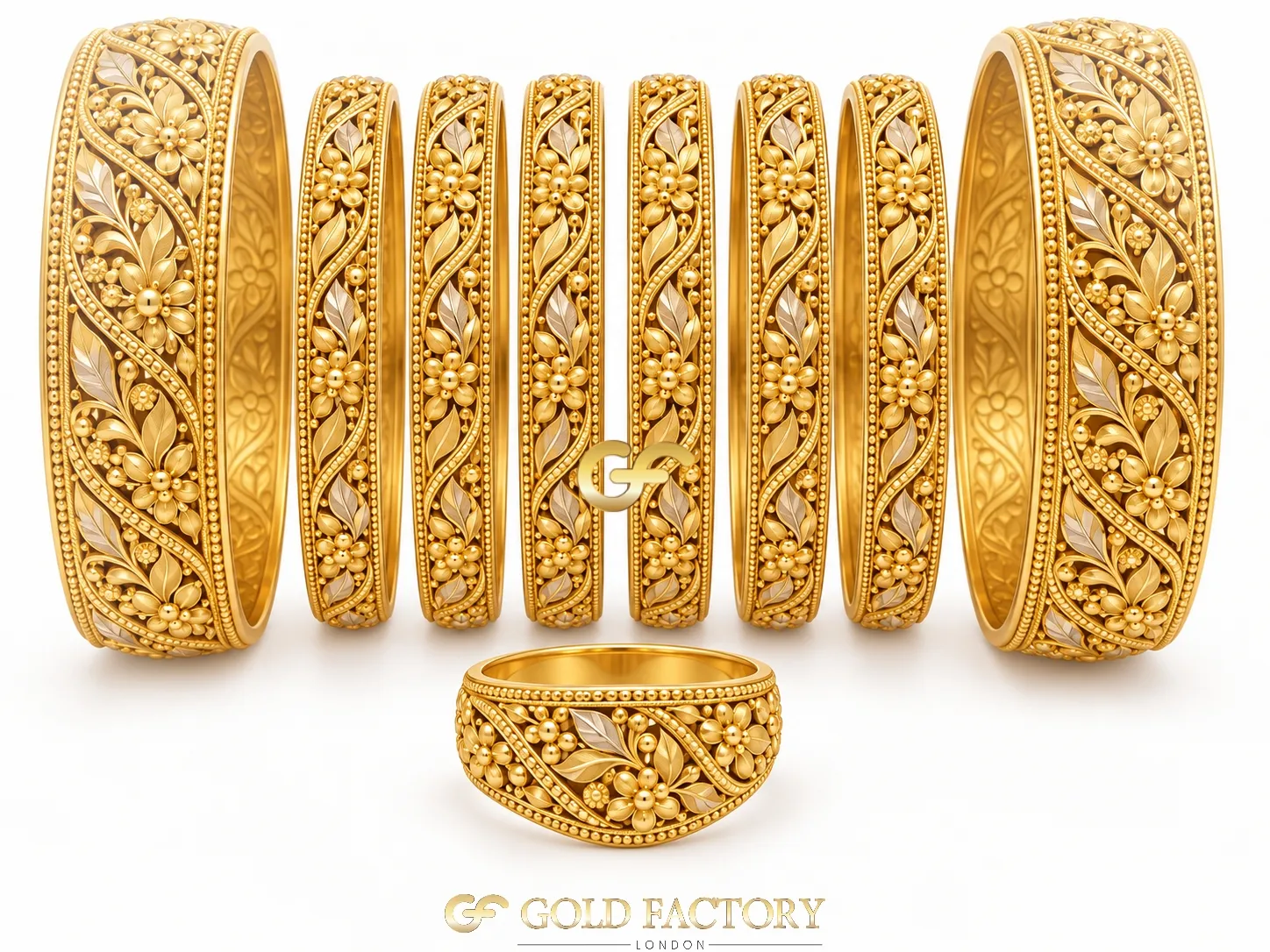 22ct Gold Jewellery Rhodium & Stone Set 22ct Gold Jewellery Rhodium & Stone Set