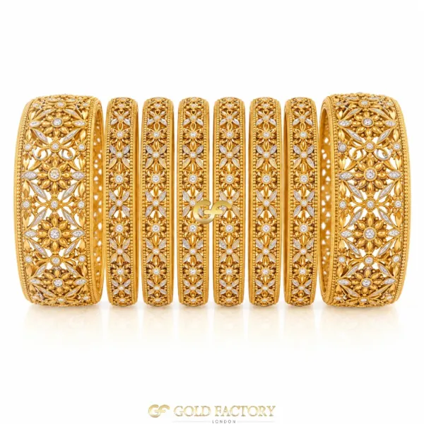 22ct Gold Jewellery Rhodium & Stone Set