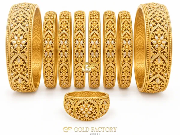 22ct Gold Jewellery Rhodium & Stone Set