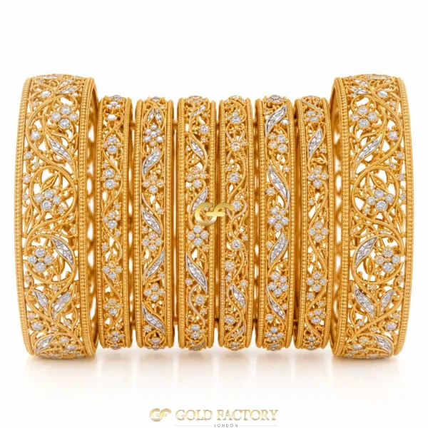 22ct Gold Jewellery Rhodium & Stone Set