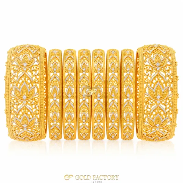 22ct Gold Jewellery Rhodium & Stone Set
