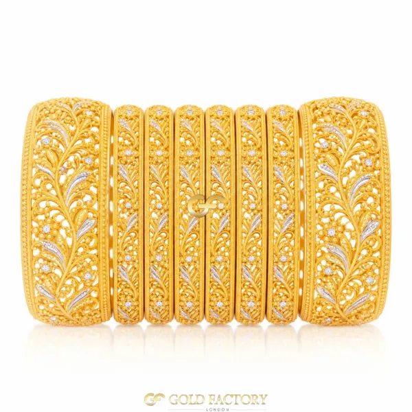 22ct Gold Jewellery Rhodium & Stone Set