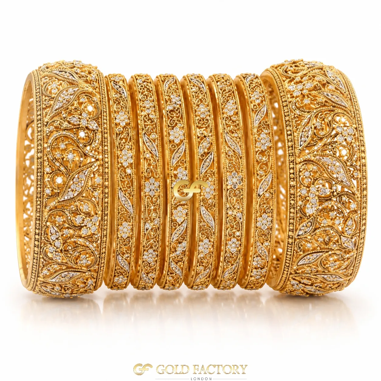 22ct Gold Jewellery Rhodium & Stone Set 22ct Gold Jewellery Rhodium & Stone Set