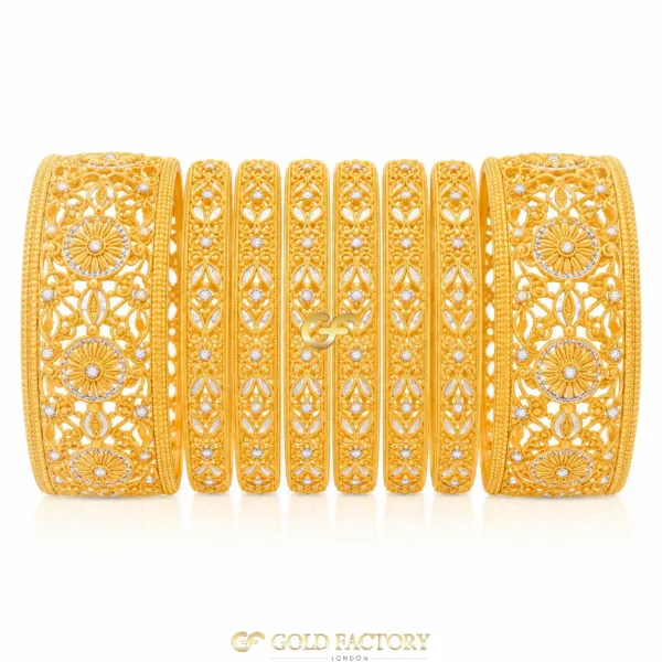 22ct Gold Jewellery Rhodium & Stone Set