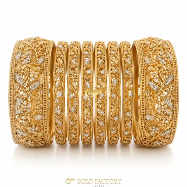22ct Gold Jewellery Rhodium & Stone Set