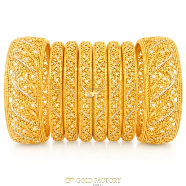 22ct Gold Jewellery Rhodium & Stone Set