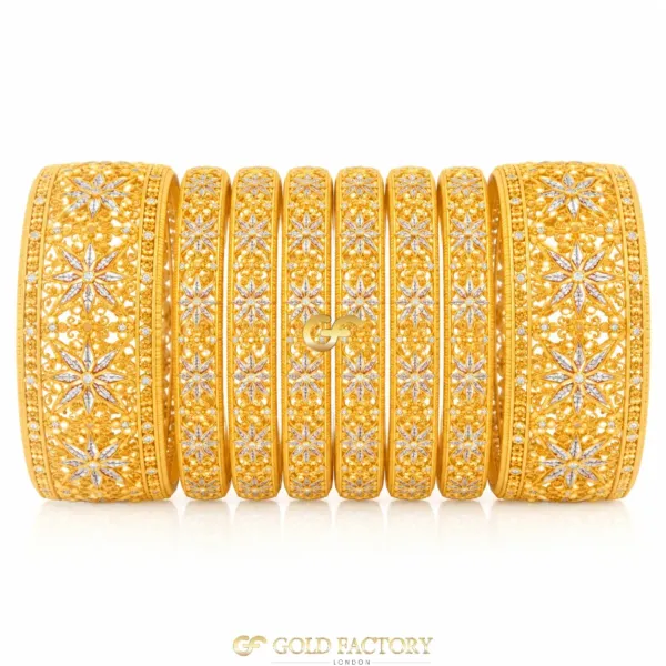 22ct Gold Jewellery Rhodium & Stone Set