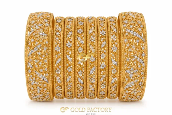 22ct Gold Jewellery Rhodium & Stone Set