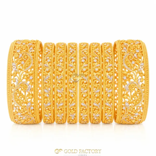 22ct Gold Jewellery Rhodium & Stone Set